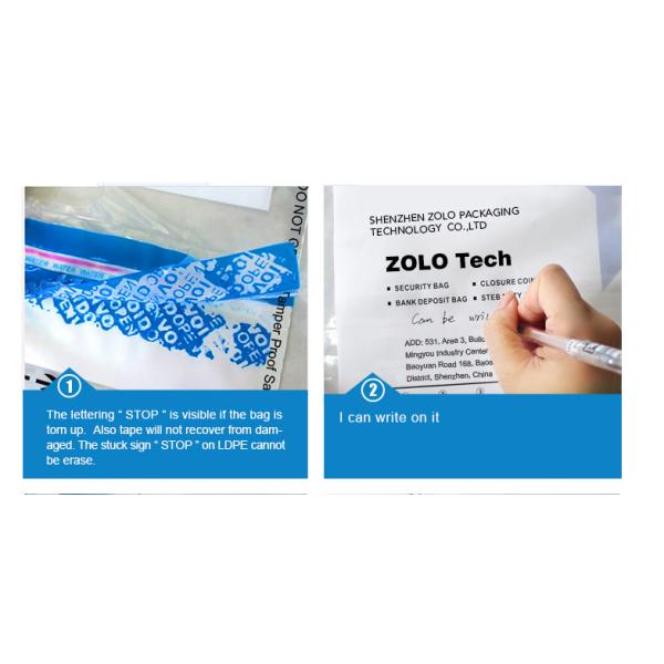 Custom Design Security Deposit Mail Bag Plastic Tamper Evident Packing Bag For Shipping