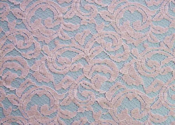 Cheap Nylon Cotton Corded Lace Fabric Red / Brown Shrink-Resistant OEM ODM CY-LW0679 for sale