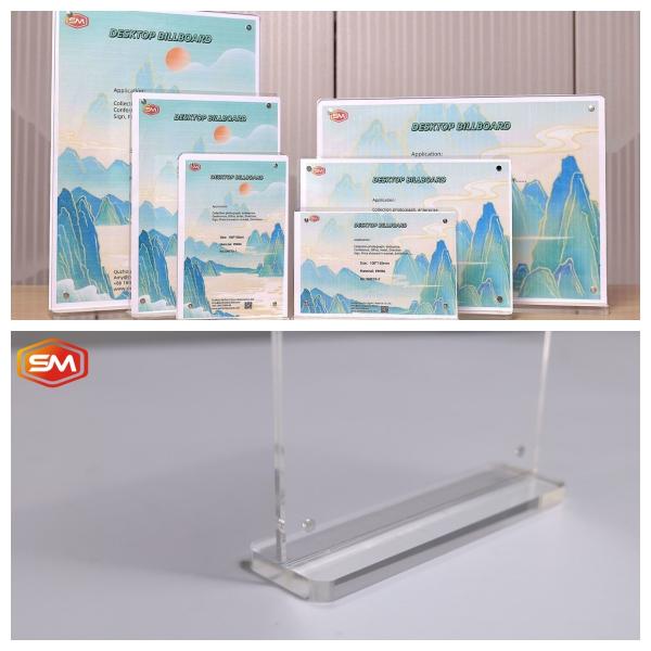 Fast Shipping Round Corner A4 Paper Menu T Shape Acrylic Sign Holder With