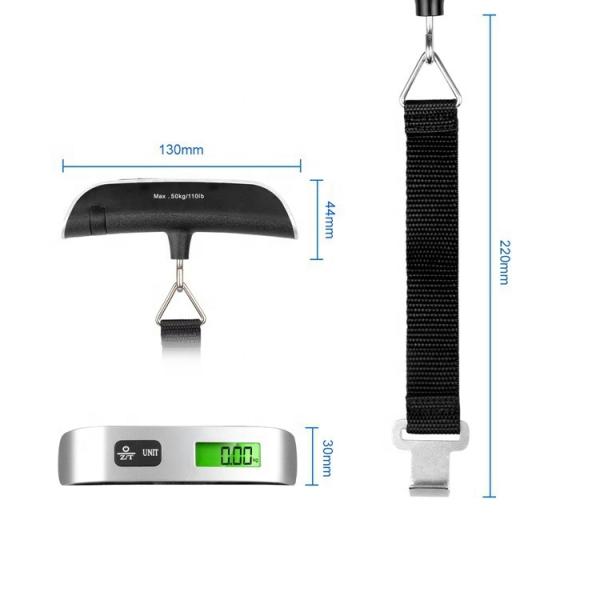 Lightweight and Accurate 50kg Digital Luggage Scale Travel Accessories with 110lbs Capacity Hanging Luggage Weighing Scale