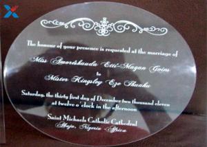 Best Round Shape Acrylic Gifts / Acrylic Wedding Invitation Cards With Different Color wholesale