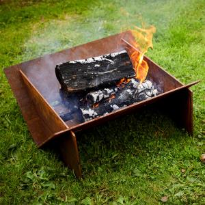 China Detachable Corten Steel Wood Burning Fire Pit Table Portable 510mm on sale