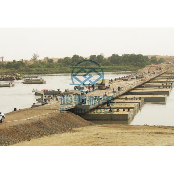 Emergency Floating Pontoon Bridge Anti Corrosion Coatings Steel Walking Bridge