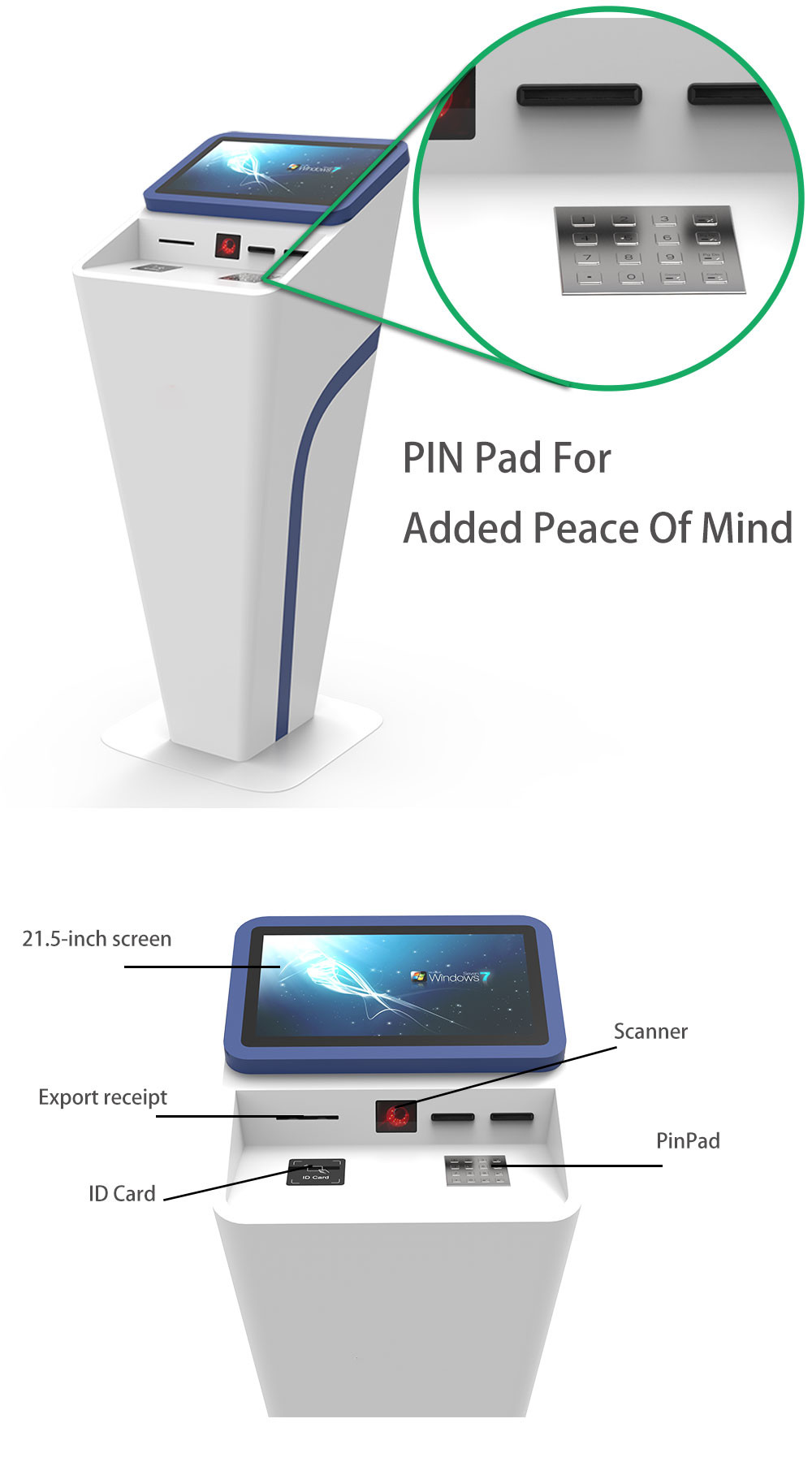 Android Mobile Self Service Ticketing Kiosk Terminal Printer Healthcare Kiosk System