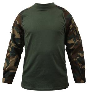 China Digital Woodland Tactical Combat Shirt Breathable Polyester Fabric on sale