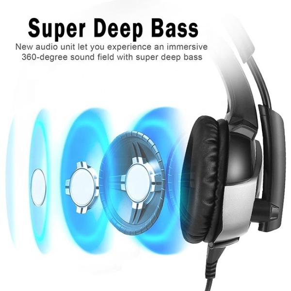 USB Stereo Onikuma 50mm 2.2kohm K5 PC Gaming Headset