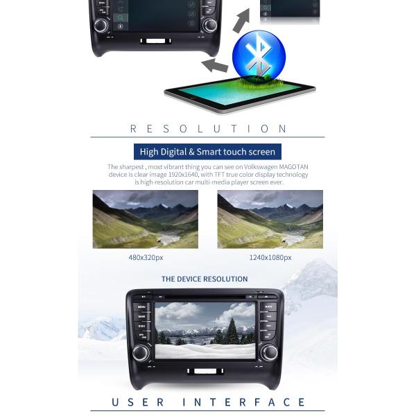 Android 7.1 Car Radio Audi Car DVD Player With Wifi BT Gps AUX Video