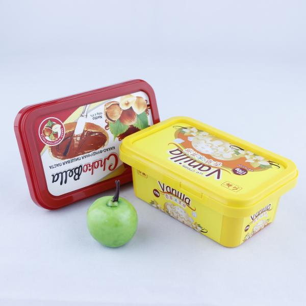 Cheap Tightly Sealed Ice Cream Paper Cup With Lid Degradable Square Takeaway Tubs for sale
