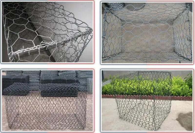 Iron Heat Treated Galvanized Gabion Box / Hexagonal Gabion Wire Mesh