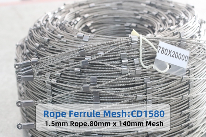 Architectural Fence X Tend Wire Rope Mesh , Flexible Stainless Steel Cable Mesh 4