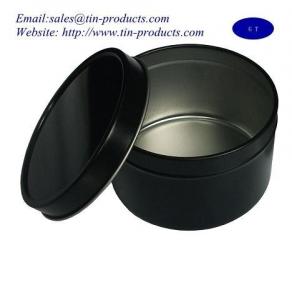 Best Custom Round Candle Tin Box, Metal Candle Box, Tin Case, Black Round Case -Goldentinbox wholesale