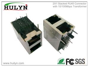 Best 2X1 Stacked RJ45 Jack With 100Base transformer and LEDs. wholesale