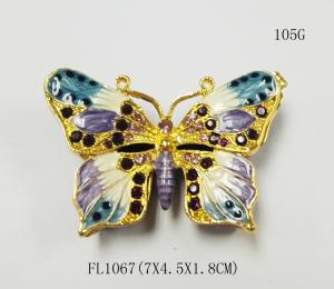 China Pewter wholesale Butterfly shape custom metal jewelry box on sale