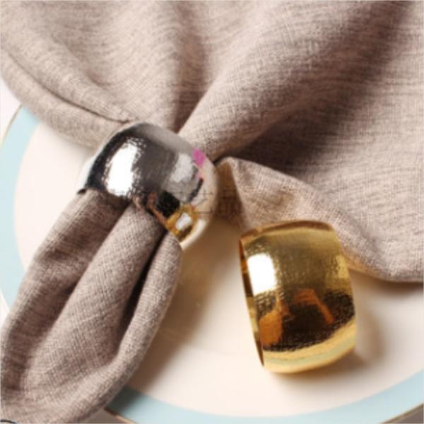 Factory Wholesale wedding party table decoration zinc alloy die cast simple smooth napkin ring