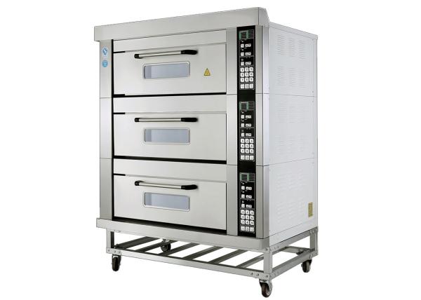 Cheap Deluxe Electric Oven Micro-computer Intelligent Control Smart Preset Menu Function 3 Decks 6 Trays Electric Baking Ovens for sale