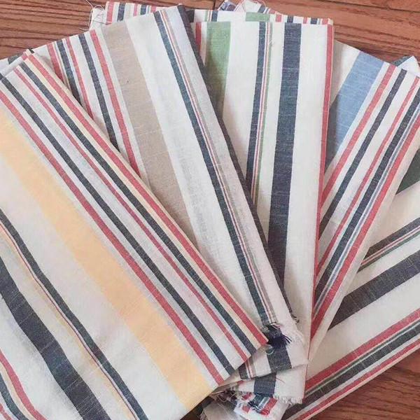 Cheap Breathable 140gsm Yarn Dyed Stripe Knit Fabric Woven Cotton Shirt Fabric for sale