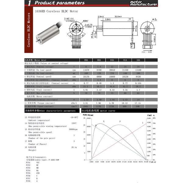 Mini Brushless Coreless Electric High Precision Motor Medical Equipment Faradyi High Speed 12V 16mm Micro Motor Permanent Magnet