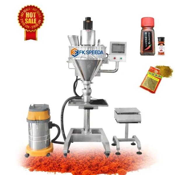 Cheap FK-FP1 Semi Automatic Paste Seasoning Dry Fine Powder Filling Machine with Screw Measuring Mode for sale