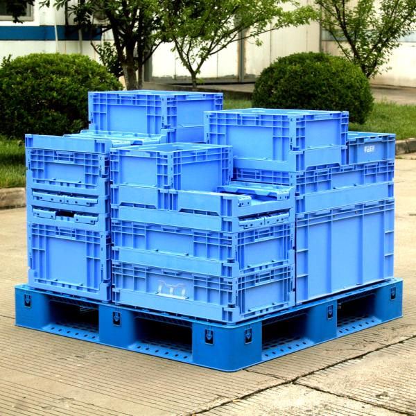 Plastic Moving Box 10L Collapsible Plastic Crate Stackable For Storage