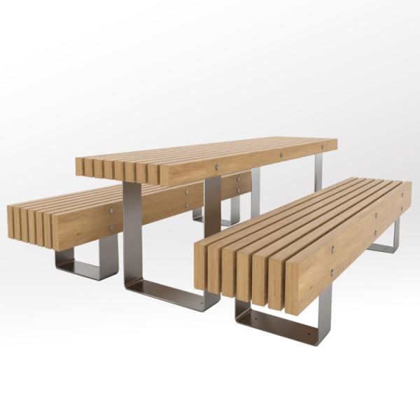 Cheap Luxury Garden Furniture Dining Table Set with Bench Chair Garden wood Table bench sets Manufacture for sale
