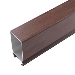 Best Wooden Grain Aluminum Extrusion Profile , Auminum CNC Processing Section For Glass Curtain Wall wholesale