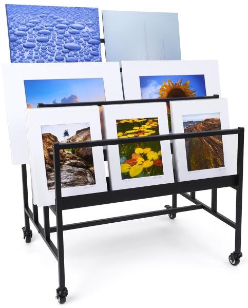 Cheap Black Mobile Art Display Stand 3-Tiered  Book Shelf ,display rack for shop price for sale