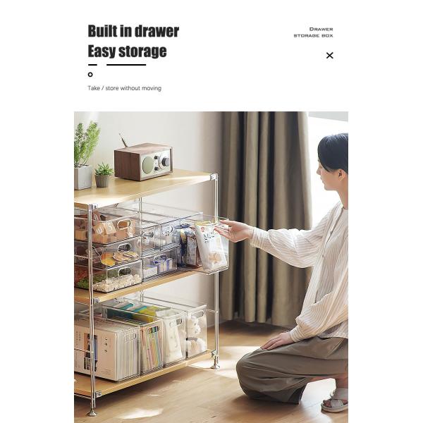 Stackable 6L 9L PET Clear Storage Cabinet Plastic Drawer Organizer