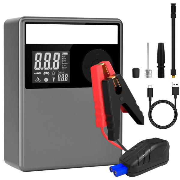 Cheap 12000mAh Car Battery Jump Starters With Air Compressor Lightweight for sale