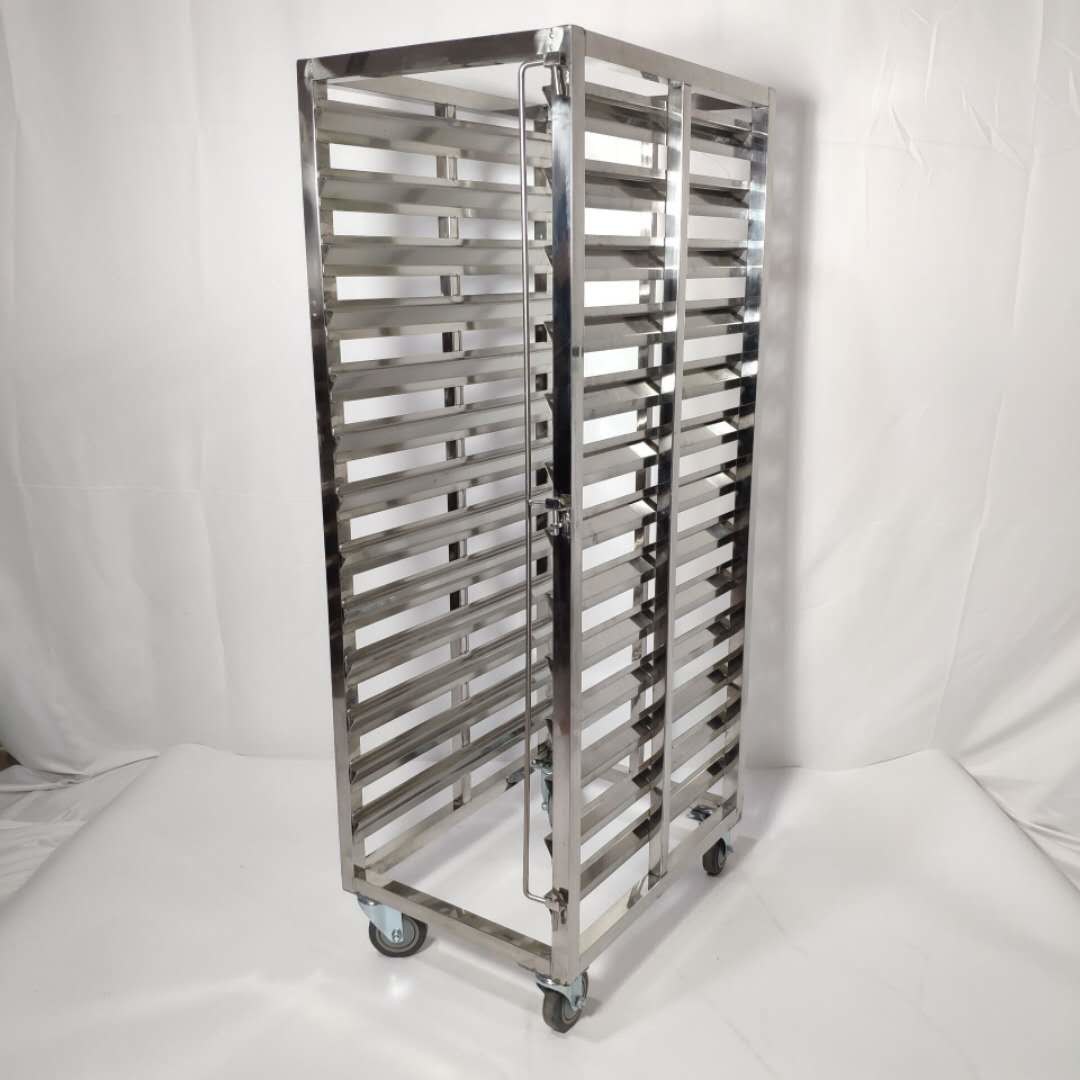Stainless Steel Baking Tray Trolley / Rack With Multiple Trays For Bakery Oven