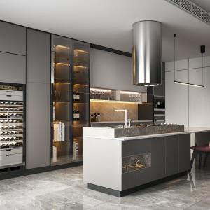 China Simple Interior Design Wall Smart Melamine Kitchen Cabinets Wood Luxury Kitchen Unite Modern on sale