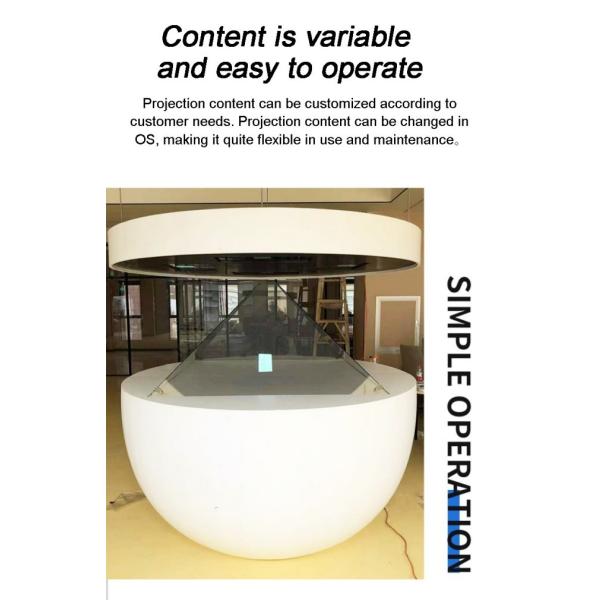 180 Degree 3D Hologram Pyramid Display Floating Projection Display Cabinet