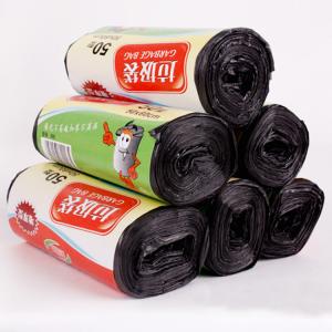 Disposable Drawstring Black Color Plastic Trash Bag Garbage Bags On Roll