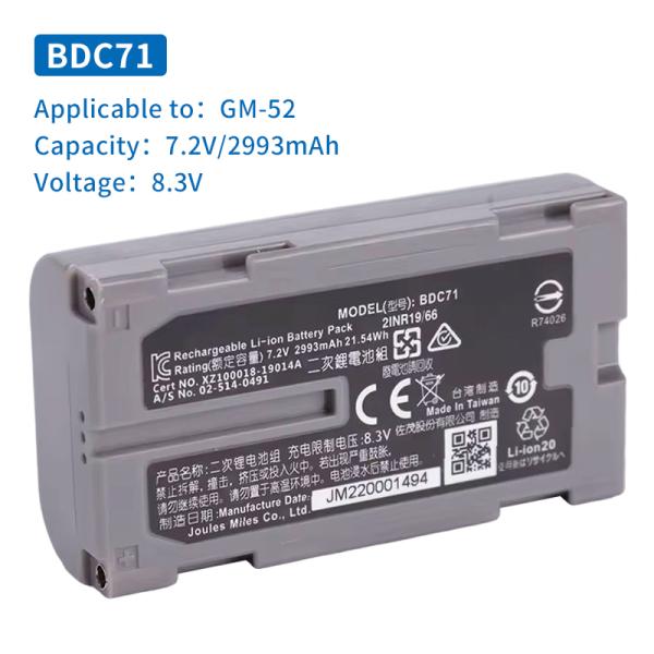 TOPCON GTS2002 SOKKIA GM52 FX101 Total Station Battery BDC71 BDC72