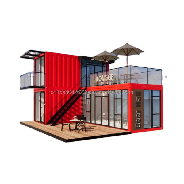 s Modern Double-Story Glass Walls Container House using 50/75/100mm Wave Sandwich Panel Detachable Collapsible Steel Van for Office