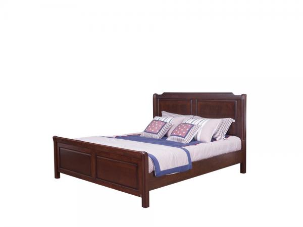 Rubber Wood Furniture Thailand solid wood King/Queen Bed in Leisure American style with Nightstand and Wardrobe