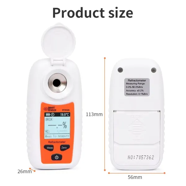 St355A Digital Portable Refractometer Atc Sugar Percent Tester
