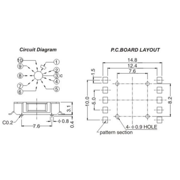 5 Way Electrical Switch , Single Circuit Navigation Light Switch