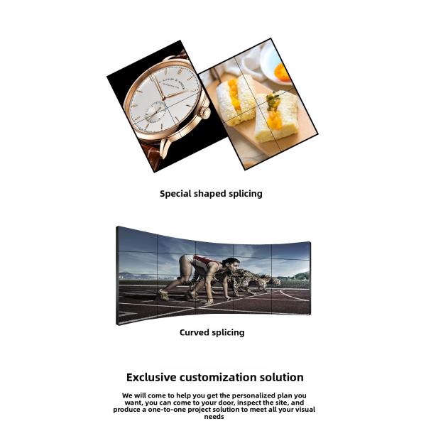 Wall Mount 55-Inch Indoor HD Video Wall Display 2x2/2x3/3x3 Narrow LCD Bezel 1.7mm Multi-Panel Splicing Screen