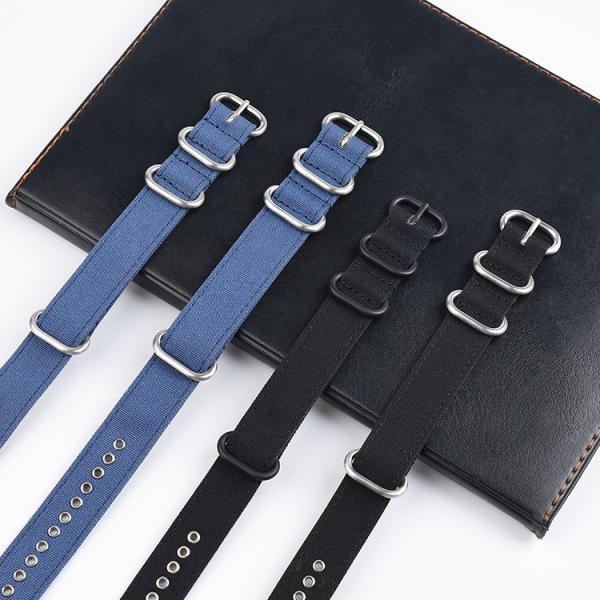 Zulu Style Canvas Strap Watch Band With Metal Holes ROHS passed