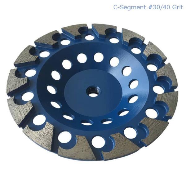 180mm Laser Welded Segmented Diamond Grinding Cup Wheel For Concrete , Stone, Building Material