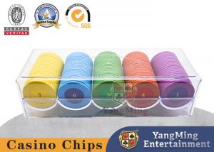 Best 100 Pieces 5 Colors Striped 11.5 Gram Acrylic Poker Chip Case E wholesale