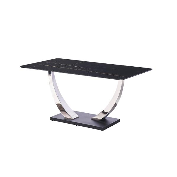 Chrome Base Luxury Modern Dining Table Set Lightweight For Kitchen
