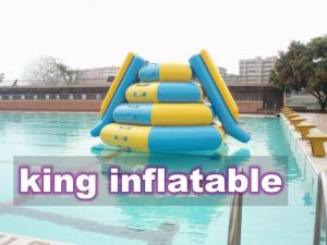 China Kids / Adults Inflatable Water Parks with Slide and Logo Printing , Soft Water Play Equipment on sale