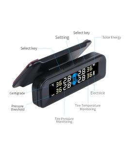China LCD Digital Display Wireless Tire Pressure Monitoring System TPMS Solar Charging on sale