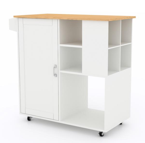 Cheap Wood Movable Kitchen Island With Granite Countertop And Drawers for sale