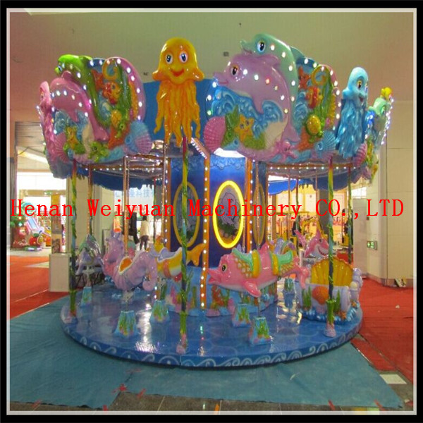 Funfair amusement games children's play machine sea style carousel horse ride