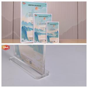Round 2.5mm T Shape Acrylic Sign Holder With Magnetic Display Stand