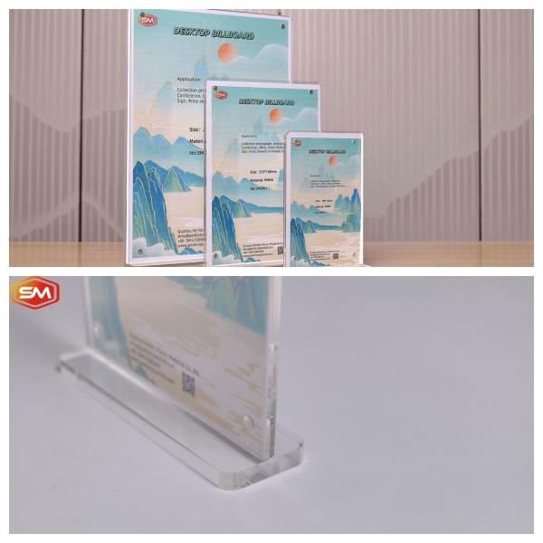 Cheap Round 2.5mm T Shape Acrylic Sign Holder With Magnetic Display Stand for sale