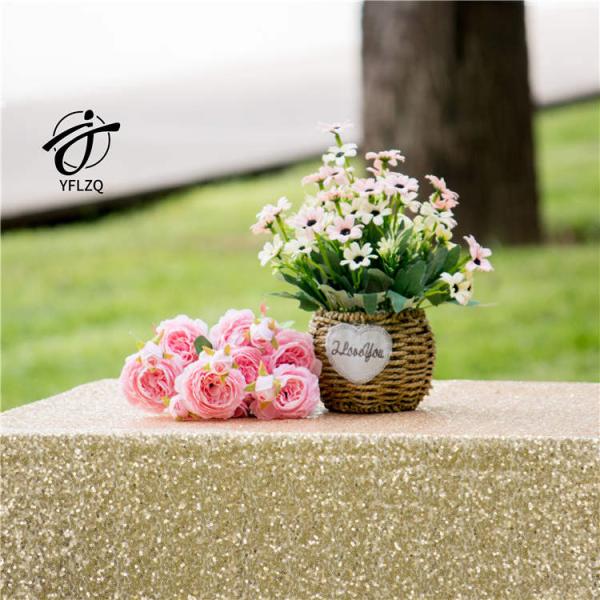 2021 New Style Round Sequin Tablecloths for Wedding Party Sequin Gold Color Fabric Wall Burgundy Large Sequin Table Cover