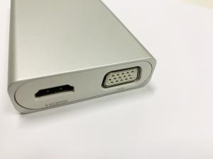 Windows / Mac OS USB C Notebook Power Adapter with Silver SD TF Card Reader